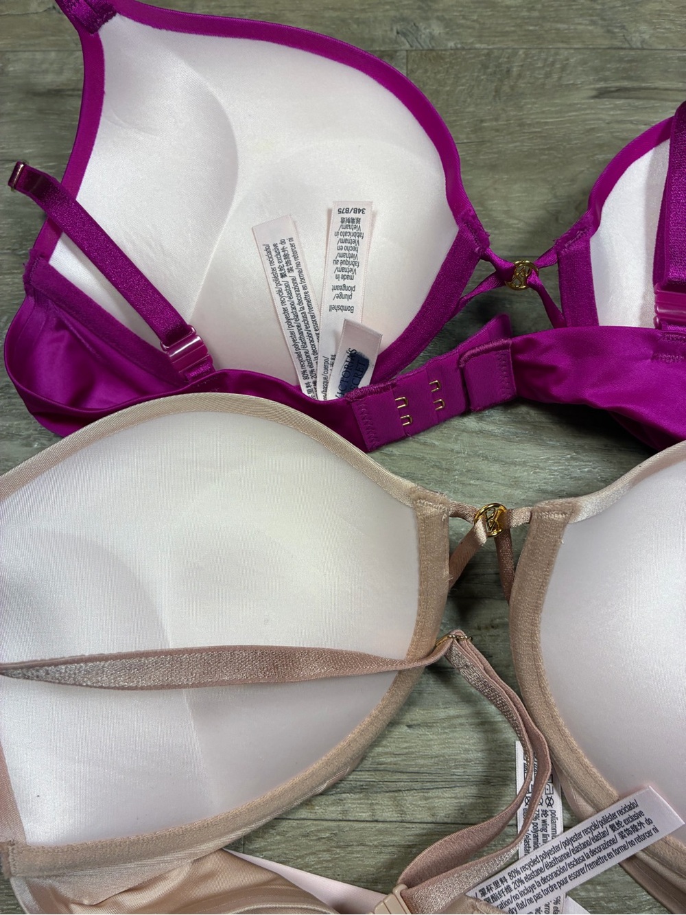 Victoria Secret 2 Satin Bombshell Push Up Plunge Bras - Picture 11 of 14